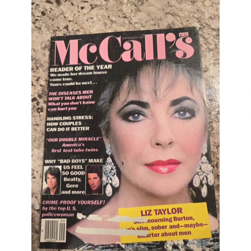 1985 September  MCCALL'S MAGAZINE Elizabeth Taylor Liz fashion decorating